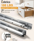Heavy Duty Undermount Drawer Slides 21 Inch Full Extension Soft Close Kitchen Drawer Glides shown with steel runners and measurements.