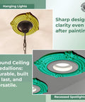 10 Inch White Polyurethane Ceiling Light Trim Medallion For Recessed Lighting with classic decorative look