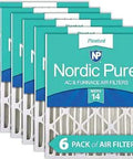 Six Pack 20x20x4 Pleated MERV 14 Air Filter for Home HVAC Systems, Actual Size 19.5 by 19.5 by 3.63 Inches packaging front view