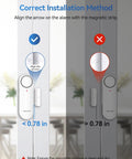 2 In 1 Door Alarm And Window Sensor Chime Set For Kid Safety And Home Security With 3 Level Volume Easy Switch Between Alarm And Doorbell Works On Doors And Windows Ideal For Garages And Apartments 3 Pack installation guide on door