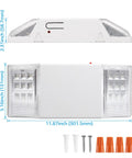 Led Emergency Lighting With Battery Backup, UL Listed, Two Square Head Exit Lights, Hardwired 120 277V, Surface Mount Fixtures For Biz