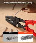 Using Heavy Duty Hand Swager Crimper 2 In 1 Tool For Copper And Aluminum Oval Sleeves And Stop Sleeves With A 24 Inch Handle Forged Alloy Steel Jaw For Tight Crimps And Clean Cuts A True Workhorse For Cable Installations on wire rope for clean cut.