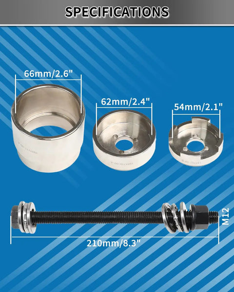 No Sweat Heavy Duty Drive Unit Bushing Press Kit Compatible With Tesla Model Y Includes Rock Solid Puller Bolt To Smoothly Extract And Install Suspension Bushings Without Greasy Hammers Or Pry Bars For Straightforward Weekend Garage Fixes