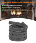 Front view of graphite-impregnated fiberglass wood stove gasket rope coil, 5/8 in x 1/8 in x 84 in