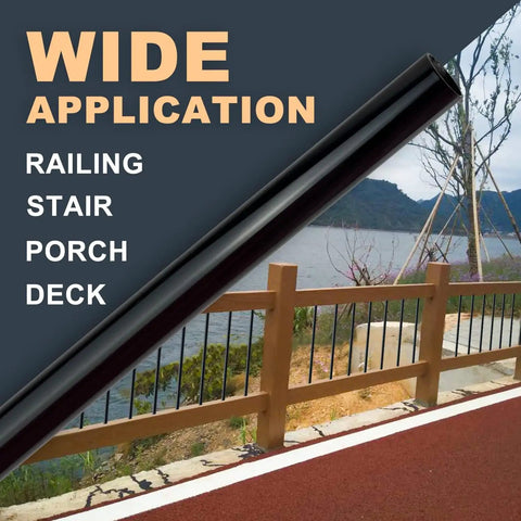 50 Pack Deck Balusters, 32.25 Inch Long 1 Inch Wide Curve Metal Spindles For Outdoor Deck Rails, aluminum spindles against a scenic background