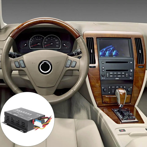 30A 360W Vehicle Voltage Converter 24V To 12V DC Power Supply with memory function, shown inside a car interior setup