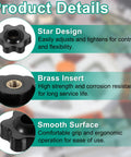 Must Have Six Star Knob Kit For Woodworking Jigs With M5 Threads brass insert and smooth surface product details