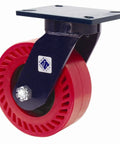 Beefy Heavy Duty Kingpinless Swivel Plate Caster With Phenolic Wheel And Precision Roller Bearings for industrial utility carts.