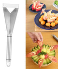 Non Slip Fruit Carving Knife With V Shape Channel And Triangular Blade For Precise Diy Food Art In The Kitchen Sharp Engraving Tool