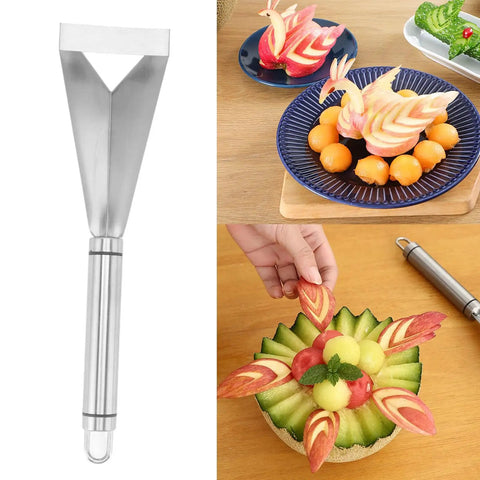 Non Slip Fruit Carving Knife With V Shape Channel And Triangular Blade For Precise Diy Food Art In The Kitchen Sharp Engraving Tool