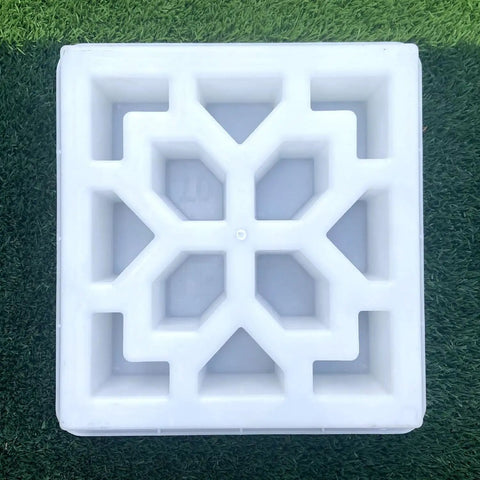 Top view of crack shape breeze block concrete molds for wall decor durable plastic molds 12x12 inch 3 inch depth weatherproof.