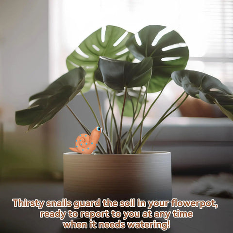 Six Pack Ceramic Water Sensor Set For Plants Moisture Monitor And Humidity Meter Cute Garden Decor For Potted Plants And Houseplants Easy Plant Care Tool Great Gift For Garden Lovers, ceramic snail in pot