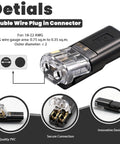 20Pcs Quick Connect Wire Connectors Set For LED Strip Lights Low Voltage No Stripping 2 Pin Solderless Plug in Detail View