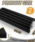 Garage Wall Protector Bumpers In Black Foam, Two Pack Corner Guards for parking areas, showing product size details
