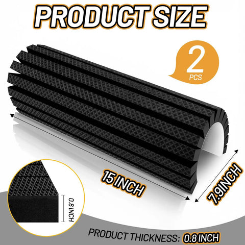 Garage Wall Protector Bumpers In Black Foam, Two Pack Corner Guards for parking areas, showing product size details