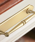 Champagne Bronze Cabinet Pulls 5.04 Inch Center To Center With Back Plate Zinc Alloy 2 Pack installed on drawer