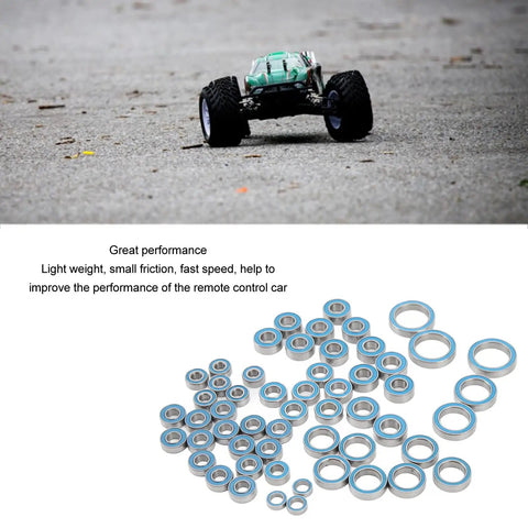 Hardened Steel Deep Groove Ball Bearing Kit For 1/10 Scale RC Crawler Cars Slick 55 Piece Heavy Duty Upgrade Set Smooth Rolling Parts For Gnarly Off Road Rigs