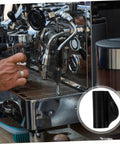 Rubber Steam Pipe Sleeve Insulation For Hot Water Line Handle In Espresso Machines Easy Install Kit To Replace Worn Parts Portable Winter Pipe Cover Keeps Coffee Gear Running Smoothly, shown on espresso machine with nearby detail of rubber sleeve