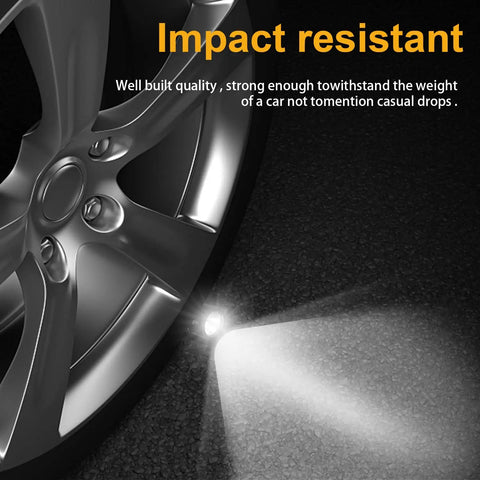 Ultra Bright 3000 Lumen USB C Rechargeable Flashlight showing durability under car tire, IP68 Waterproof design.