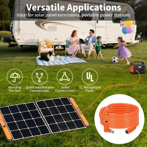 8mm DC Extension Cable 20ft With DC7909 Male To Female Solar Cable And DC8020 Adapter with solar panels near RV
