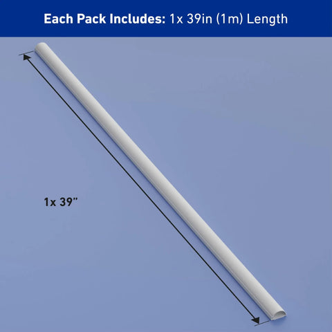 Quick Fix On Wall Cable Raceway And Surface Mount Wire Cover For Slick Home Organization Featuring No Fuss Peel And Stick Installation In Paintable White, 39in white wire cover