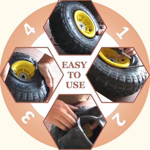 4.80/4.00-8 Inch Tire Inner Tubes Pack Of 2 For Heavy Duty Carts Hand Trucks Garden Carts And Mowers steps to install