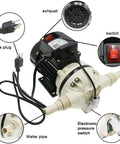 Industrial Diaphragm Water Pressure Pump For Irrigation, Self Priming Electric Water Pump, 9.2 GPM, 115V, 23 PSI, features labeled
