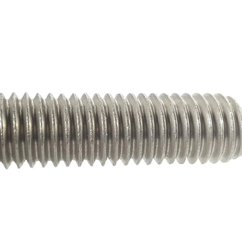 Close-up of threaded portion of Top Shelf 1/4 X 3 Inch Carriage Bolts Round Head Square Neck Stainless Steel 18 8.