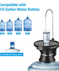5 Gallon Water Dispenser Pump With Tray, USB Rechargeable, BPA Free, Water Pump For 5 Gallon Jugs, Hands Free One Touch Operation
