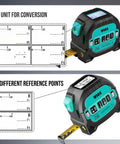 3-In-1 Laser Tape Measure With Cross Line, 196ft Rangefinder, 16ft Auto-Lock Magnetic Tape, Converts Inches Feet Meters And Linear Area Volume For DIY Pros, Woodworking And Construction Layouts, 4 unit conversion display