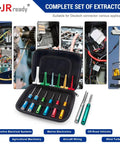 Deutsch Connector Tool Kit for DT DTM DTP DTV HD Series with Pin Removal Tool displayed with different extractor sizes in case