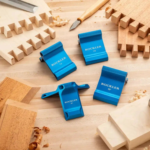 Pro Grade 45 Degree Saddle Square For Woodworking Anodized Aluminum Carpenter Square Tool on a wooden surface
