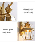 High-quality copper body detail of Retro Copper Wall Sconce Top Shelf All Metal Casting Dry Rated For Bedrooms Hallways And Porches.