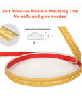 Flexible 3D Molding Trim Peel And Stick Self Adhesive Wall Edging Strip 0.78 Inch Wide By 16.4 Feet Long gold roll