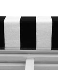 Two Pack Pool Lounge Chair Covers With Cabana Stripe Design Soft 100 Percent Ringspun Terry Cotton Oversized 32 Inch Wide By 82 Inch Long With A 7 Inch Pocket Black Beach Spa Chair Cover Set, showing top view of black and white stripe.