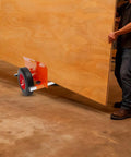 Beefy Heavy Duty Panel Dolly For All Terrain Use With 2 Wheel Slab Design And 10 Inch Solid Wheels, Supports Up To 1100 Lbs, Built Tough For Easy Mobility And Scratch Resistant Iron Construction moving a large wooden panel