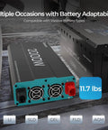 2000W Pure Sine Wave Inverter 12V DC To 110V AC For Off Grid Solar RV Truck And Home Use with battery adaptability