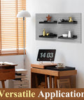 Heavy Duty Slatwall Shelves And Baskets Set 13 By 6 Inch Metal Wall Display Racks For Storage And Organization Rust Resistant Black Finish