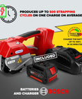 Battery Powered Premium Industrial Strapping Tool For Three Quarter Inch PET And PP, Beastly High Speed with Bosch battery