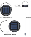 Diagram showing dimensions of the 600mAh Solar Light Replacement Top For Outdoor Lanterns with removable handle.
