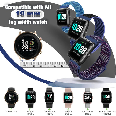 Sporty Nylon Watch Band Quick Release Sport Loop Strap 16mm 18mm 19mm 20mm 22mm Lugs Soft Fabric Wristband compatible with 19mm lug
