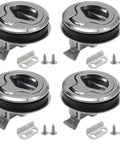 4 Pack 1.5 Inch Handle Lift Slam Latch And Flush Pull Latch With Keyless Locking For Marine Hatches And Electrical Enclosures, Rust Proof Zinc Alloy Construction, Humid Environment Resistant, Durable Latch Hardware shown with screws and brackets
