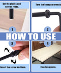 Four-step guide using M6 Hardware Kit With 42 Hex Socket Bolts Across Seven Lengths From 20mm To 80mm for DIY projects