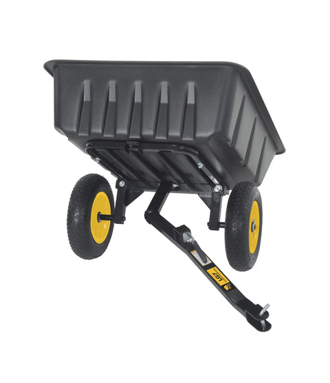 Heavy Duty Lawn Trailer With 600 Lb Capacity, 10 Cu Ft Poly Tub, Built Tough With Rugged All Steel Frame And Rust Resistant Finish