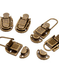 Vintage Bronze Key Hasp Lock Set 5Pcs Antique Hasp Latch Catch Clasp With Screws 60x34mm for boxes and crafts
