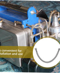 Heavy Duty One Quarter Inch By Fifty Foot Air Compressor Hose With Pneumatic Fittings in workshop setting