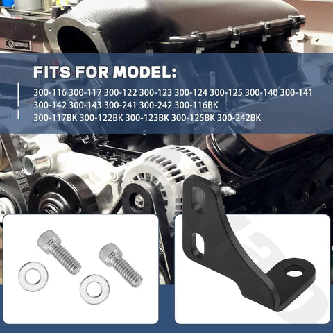 Throttle Cable Bracket With Easy Install Mounting Screws Black Compatible With Hi Ram LS 36 Inch EFI Intake For 300-116 300-117.