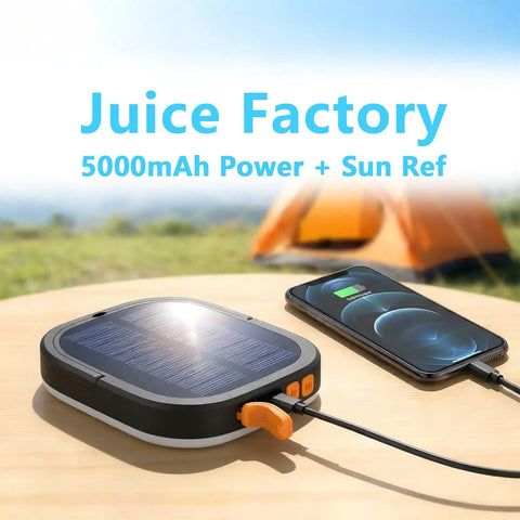 Solar Powered Camping Lantern Must Have All Weather Ready 5000mAh Battery 2000 Lumens USB charging outdoor on table
