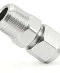 Closmos 304 stainless steel compression fitting, 3/8 in tube OD to 1/4 in NPT male, straight adapter