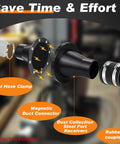 4To2.5 Magnetic Dust Collection Fitting For 2 Inch Shop Vac Hose, featuring steel hose clamps and magnetic duct connector components.